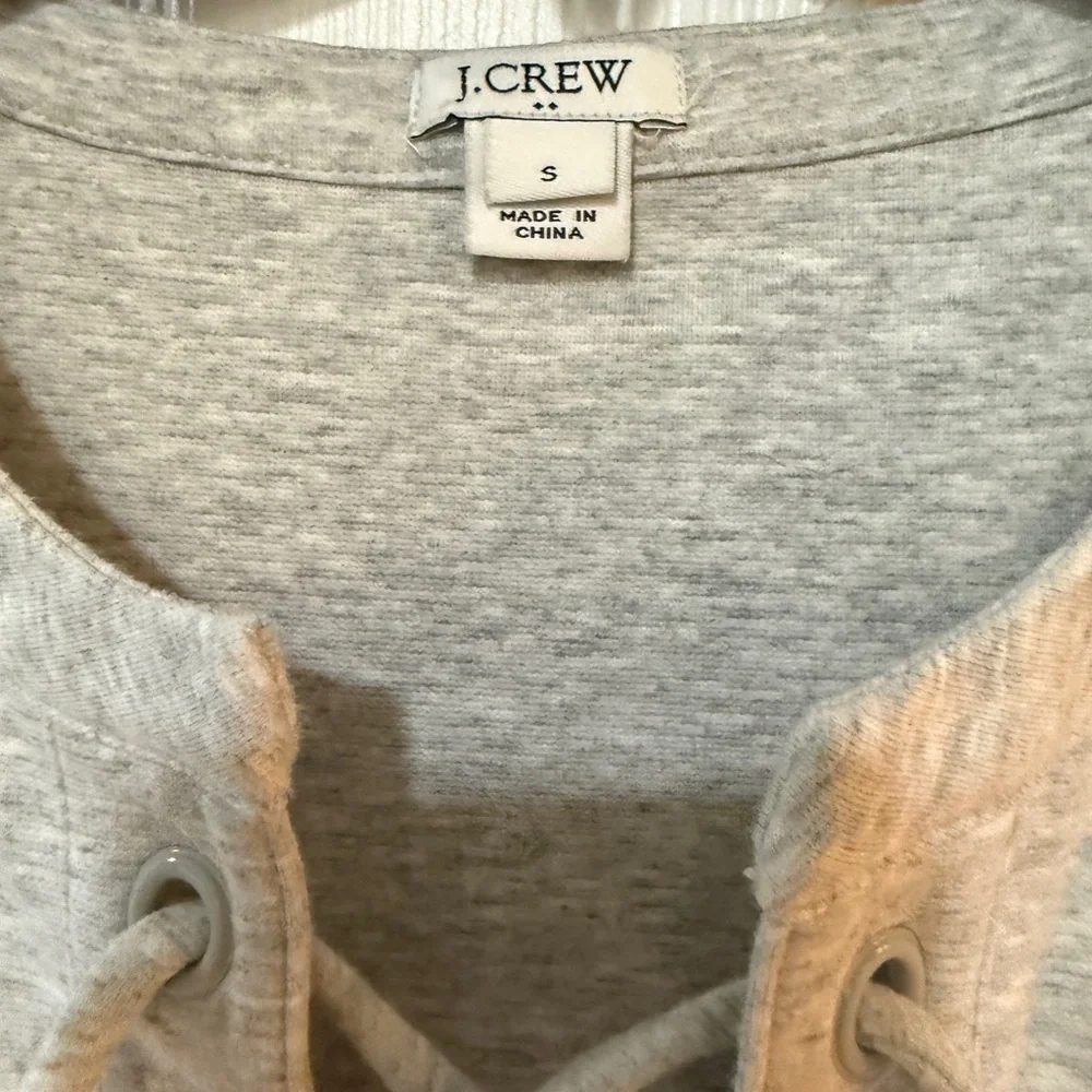 J. Crew Gray Lace-Up Dress